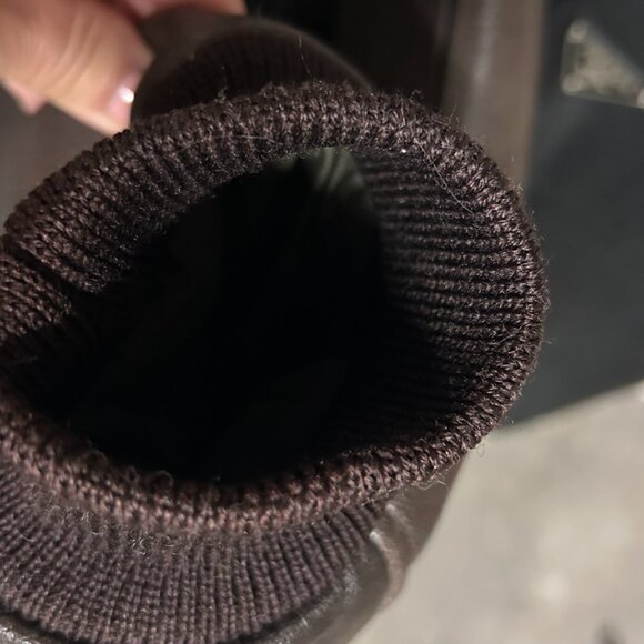 L.L. Bean Men’s Rich Chocolate Brown Leather Bomber Jacket Size L - Picture 8 of 10